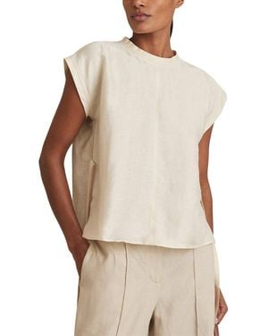 Reiss Soleya Linen-Blend T -Shirt - White