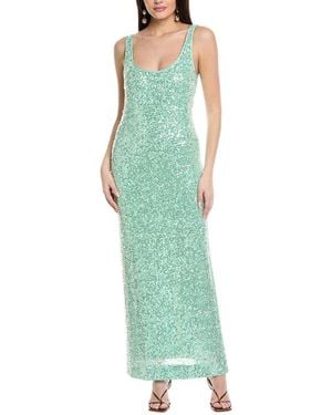 MILLY Shimmer Stretch Midi Dress - Green