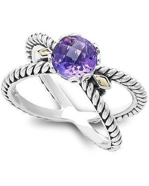Samuel B. 18K & Amethyst X Ring - White