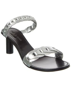 Rag & Bone Infinity Mid Heel Leather Sandal - Metallic