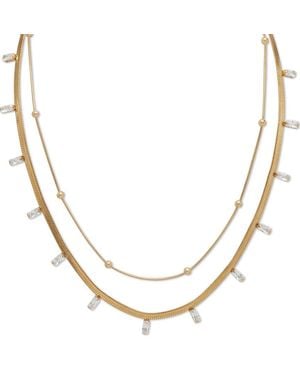Palmbeach Jewelry Plated Stainless Steel Crystal Necklace - Metallic