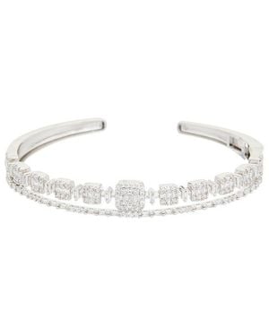 Juvell Cz Cuff Bangle Bracelet - White