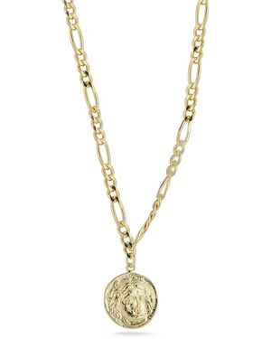 Chloe and Madison 14k Over Silver Coin Necklace - Metallic