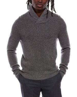 Autumn Cashmere Shaker 100% Cashmere Shawl Collar Jumper - Grey