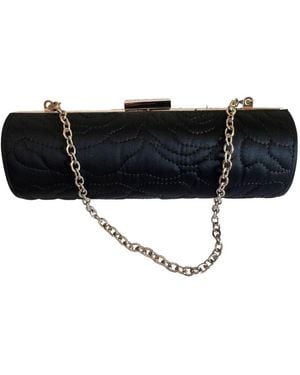 BCBGMAXAZRIA Quilted Satin Cylinder Clutch With Chain - Black