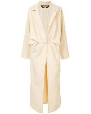 Jacquemus Wrap Front Long Coat - Natural