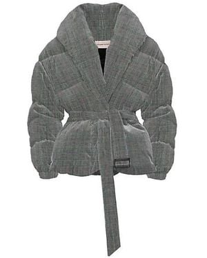 Alexandre Vauthier Checked Stretch-wool Puffer Jacket - Gray