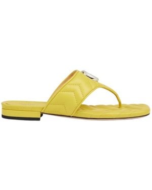 Gucci Double G Yellow Leather Sandals