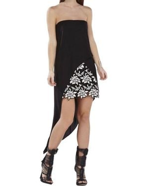 BCBGMAXAZRIA Krystin Strapless Asymmetrical Hem Dress - Black