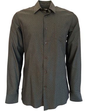 Dries Van Noten Curley Print Green Cotton Shirt