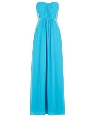 BCBGMAXAZRIA Ashby Strapless Lace-trim Gown - Blue