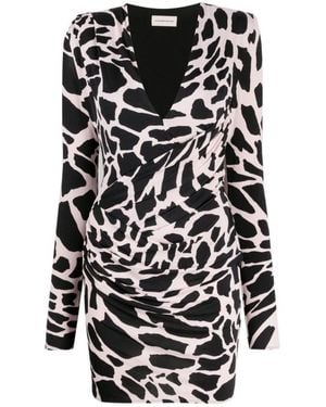 Alexandre Vauthier Giraffe Print Mini Dress - Black