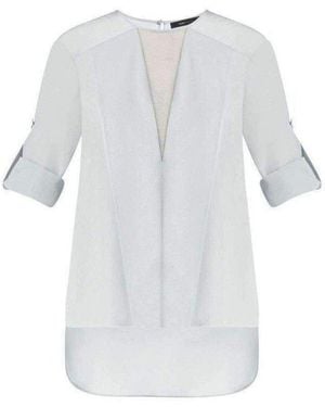 BCBGMAXAZRIA Marrisa Draped-front Blouse - Gray