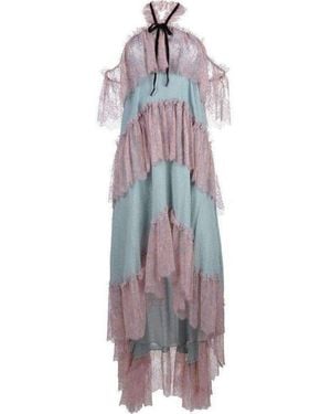 Philosophy Di Lorenzo Serafini Off-the-shoulder Tiered Silk Dress - Multicolour