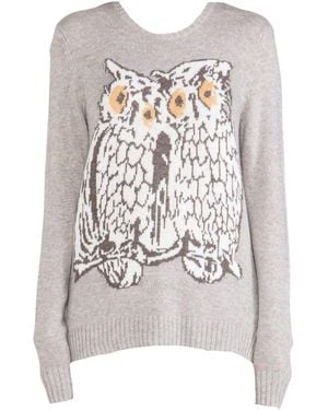 BCBGMAXAZRIA Rooney Graphic Long Sleeve Jumper - Natural