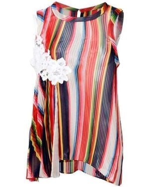 Sacai Striped Pleated Camisole Tank Top - Multicolor