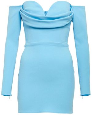 Alex Perry Paityn Off-the-shoulder Mini Dress - Blue