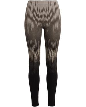 BCBGMAXAZRIA Cameron Electric Strokes Jacquard Silk Blend Legging - Black