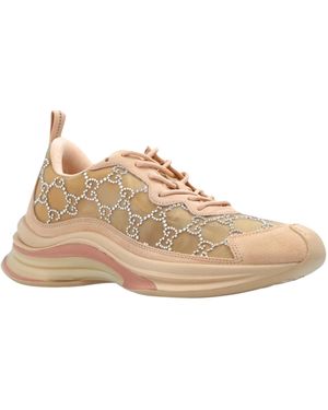 Gucci Tela GG Crystal Mesh Runner Trainers - Natural