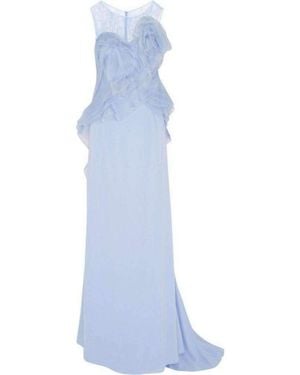 Nina Ricci Ruffle Silk Crêpe Gown - Blue