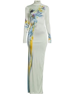 Galvan London Thistle Print Liquid Jersey Gown - Green