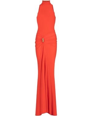 Silvia Tcherassi Frances Cutout Gathered Jersey Gown