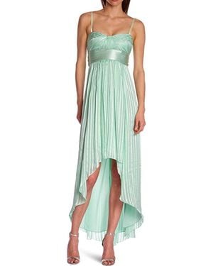 BCBGMAXAZRIA Alicia Silk Opaline Green Charmeuse Gown