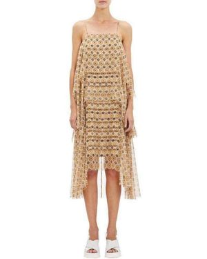 beige dress casual Dries Van Noten Embellished Backless Maxi Dress