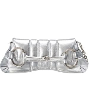 Gucci Silver Horsebit Chain Medium Shoulder Bag - Metallic