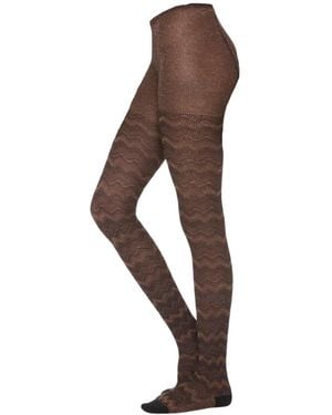 Missoni Metallic Shimmer Zigzag Tights - Multicolour