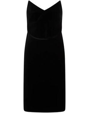 Loewe Strapless Velvet Bustier Mini Dress - Black