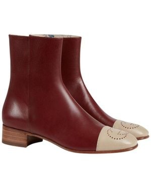 Gucci Interlocking G Ankle Boots - Red