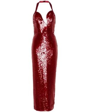The New Arrivals Ilkyaz Ozel Manon Sequin Bustier Gown - Red