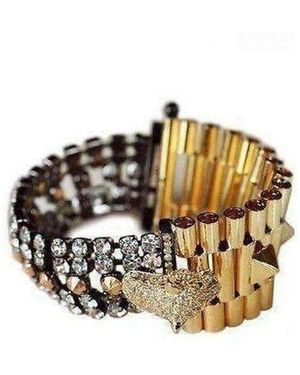 Iosselliani Cheetah Head Crystal Bracelet - Metallic