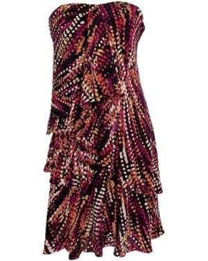 BCBGMAXAZRIA Azalea Tiered Ruffle Silk Dress
