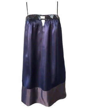 BCBGMAXAZRIA Spaghetti Strap Sequined Dress - Blue
