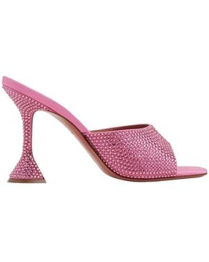 AMINA MUADDI Pink Lupita Crystal Mules