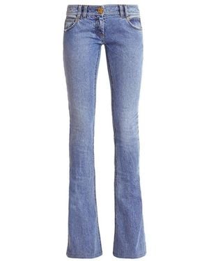 Balmain Monogram Low-rise Bootcut Jeans - Blue