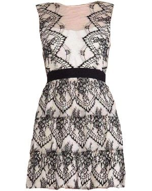 BCBGMAXAZRIA Sleeveless Scalloped Lace Dress - Black