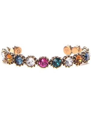 Gucci Metal Crystal Feline Cuff - Metallic