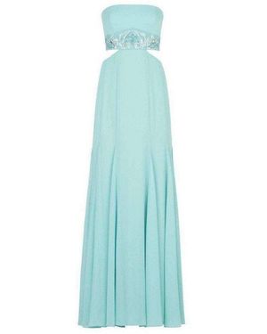 BCBGMAXAZRIA Axelle Strapless Waist Cutout Gown - Blue