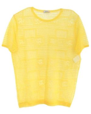 Nina Ricci Yellow Silk Sheer Fine Knit T-shirt
