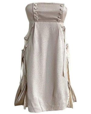 BCBGMAXAZRIA Runway Silk Blend Dress - Natural
