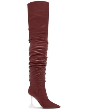 AMINA MUADDI Olivia Leather Over-the-knee Boots - Red