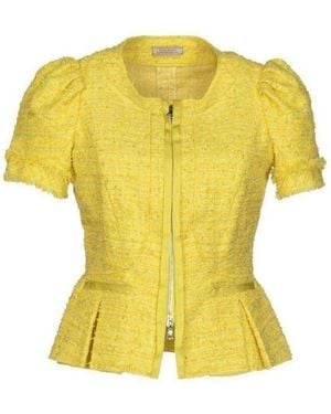 Nina Ricci Yellow Tweed Cropped Blazer Jacket