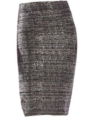 BCBGMAXAZRIA Metallic Foil Leger Pencil Skirt - Gray