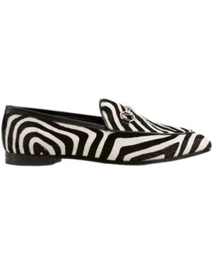 Gucci Jordaan Zebra-print Calf Hair Horsebit Loafers - Black