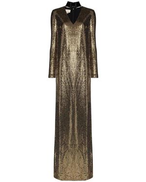 Gucci Patent Choker Chainmail Gown - Natural