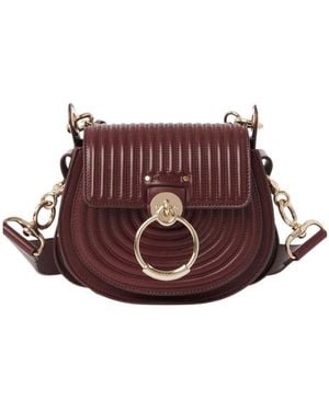 Chloé Small Tess Quilted Leather Crossbody Bag - Purple