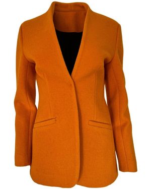 Cult Moda Wool V-neck Blazer - Orange